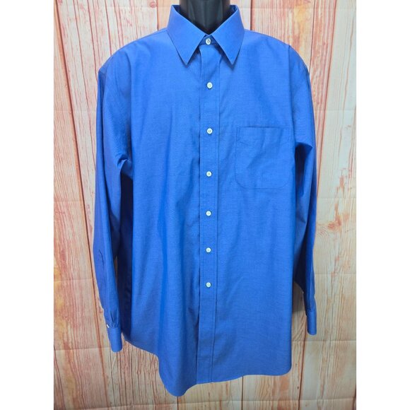 Brooks Brothers Mens Traditional Fit Non-Iron Blue Dress Shirt Size 17-35 54" - Picture 1 of 6